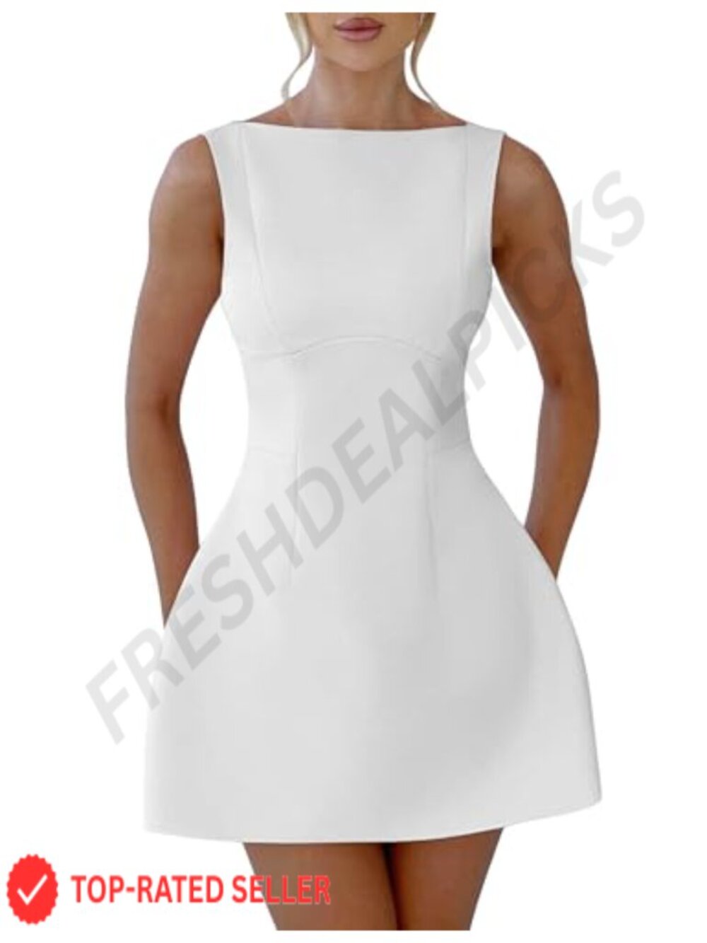Sexy Sleeveless A-Line Mini Dress Open Back Club Party